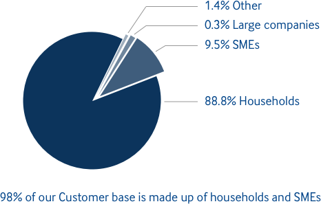 Customer base breakdown