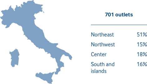 Geographic distribution of outlets